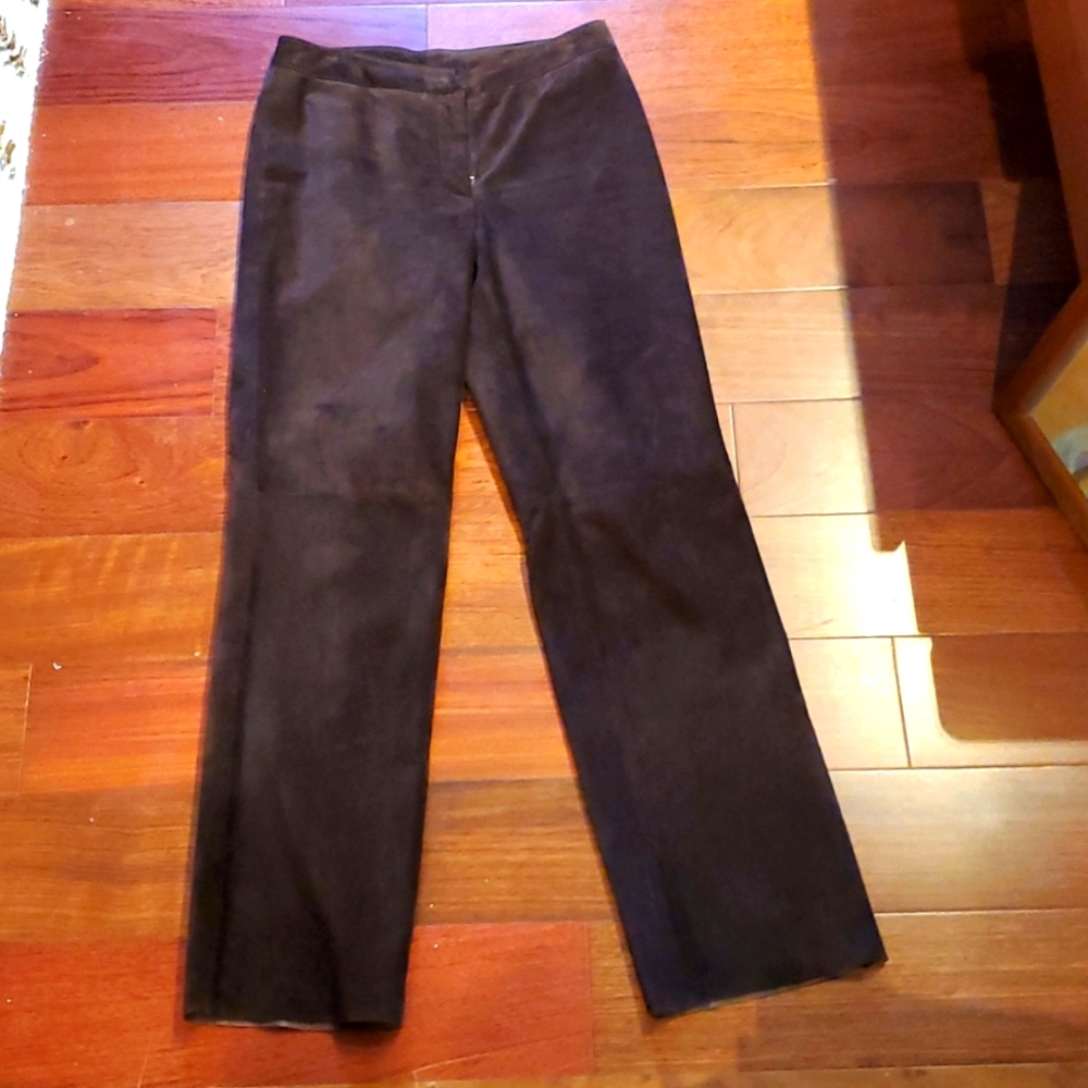 Chocolate brown suede pants 4 petite